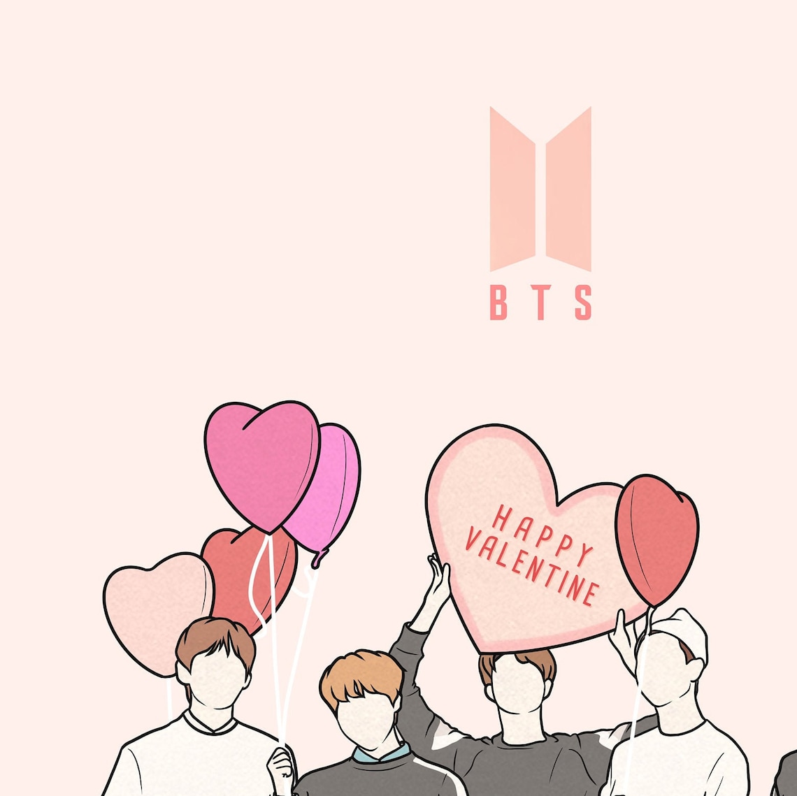 BTS Valentine Card Bts Printable Card Bts Valentine s Etsy