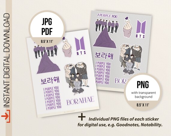 bts printable stickers bts digital stickers bts stickers etsy india