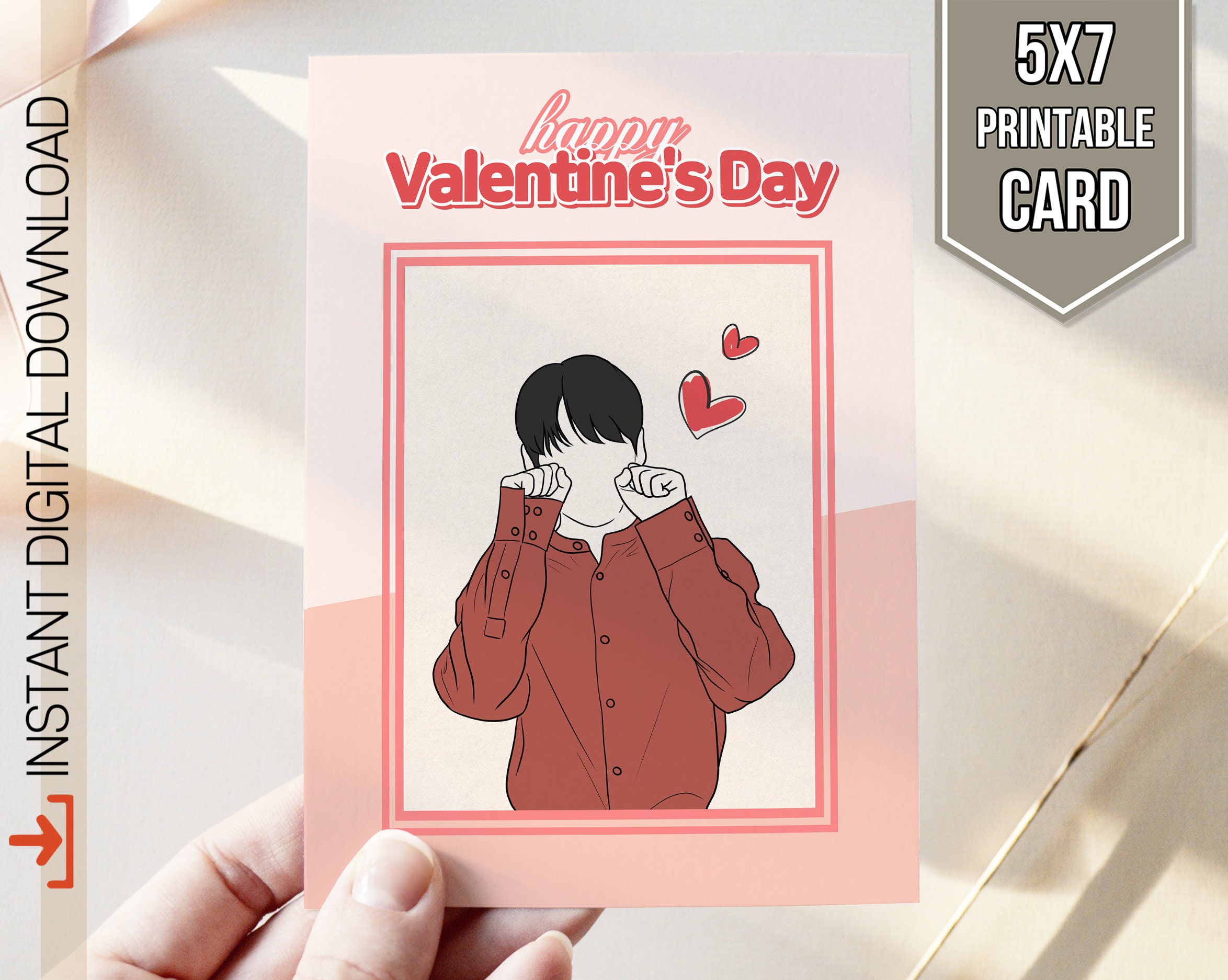 BTS Valentine Card Bts Jungkook Bts Jungkook Valentine s Etsy