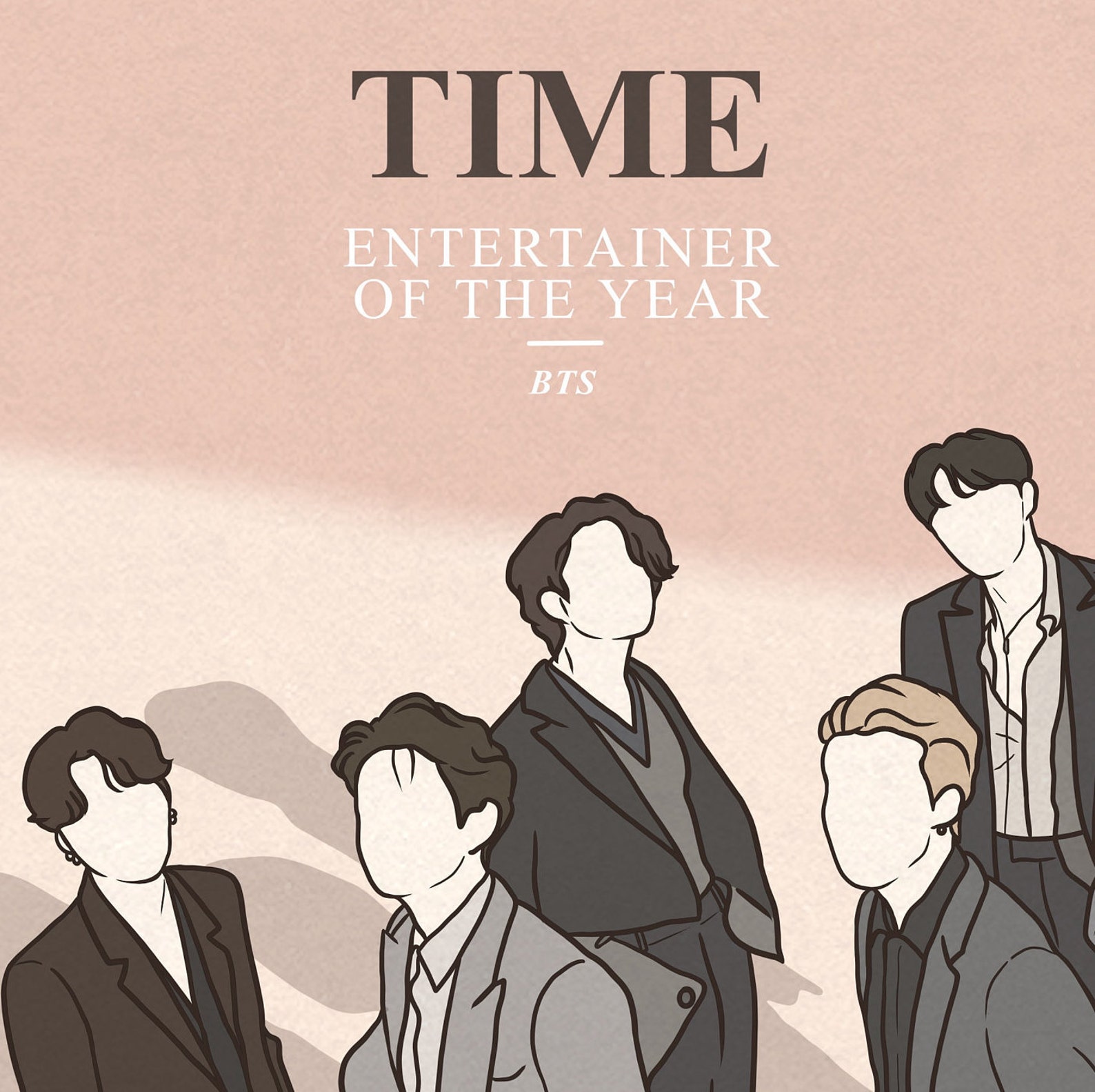 BTS TIME Poster BTS Time Magazine Bts Illustration Print | Etsy