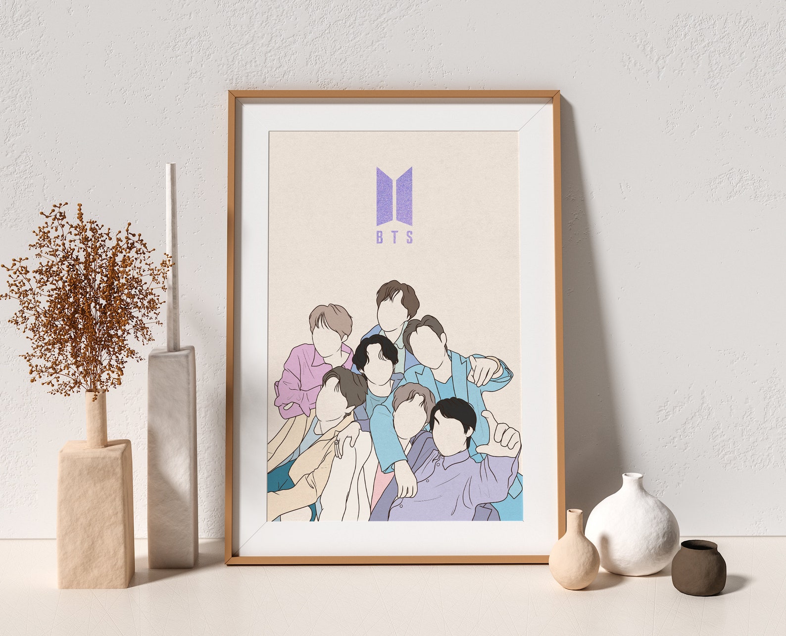 BTS Group Poster BTS Wall Art BTS Poster Bts Minimal Etsy