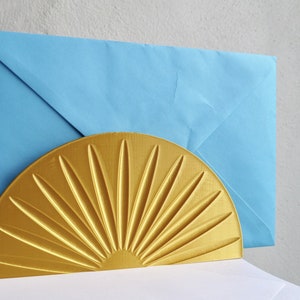 Porta-cartas Sunburst de QUALQUER COR - Minimalista - Baseado em plantas - Impressão 3D - Artigos para casa - Nova casa - Ecológico - Geométrico - Dourado