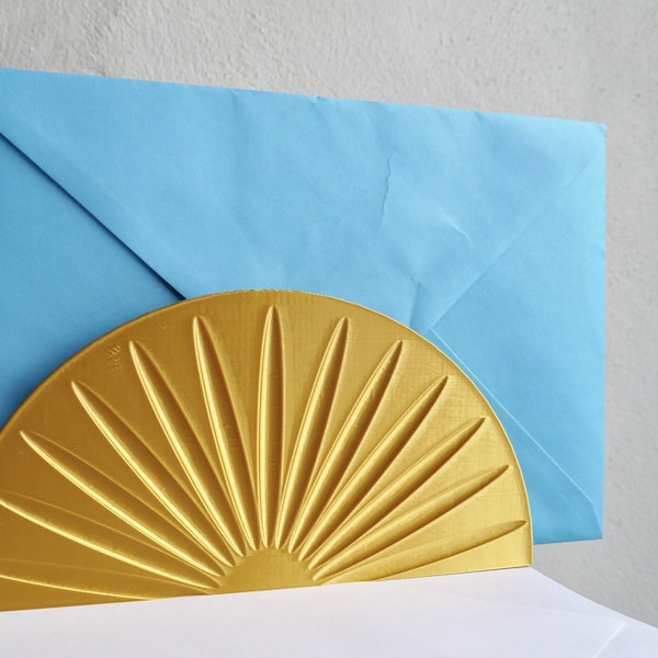 ANY COLOUR Sunburst Letter Rack - Minimalist - Plant based - 3D Printed - Homeware - New Home - Eco Friendly - Geometric - Gold