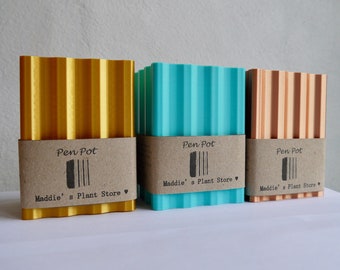 Minimalist Corrugated Pen Pot: 3D Printed Plant-Based Homeware