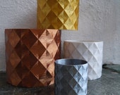 Geometric Diamond Pattern Plant Pot - SEVERAL COLOURS - 3D Printed - Planter - Hanging Planter - Gift - Present - 12cm, 9cm, and 5cm Pots