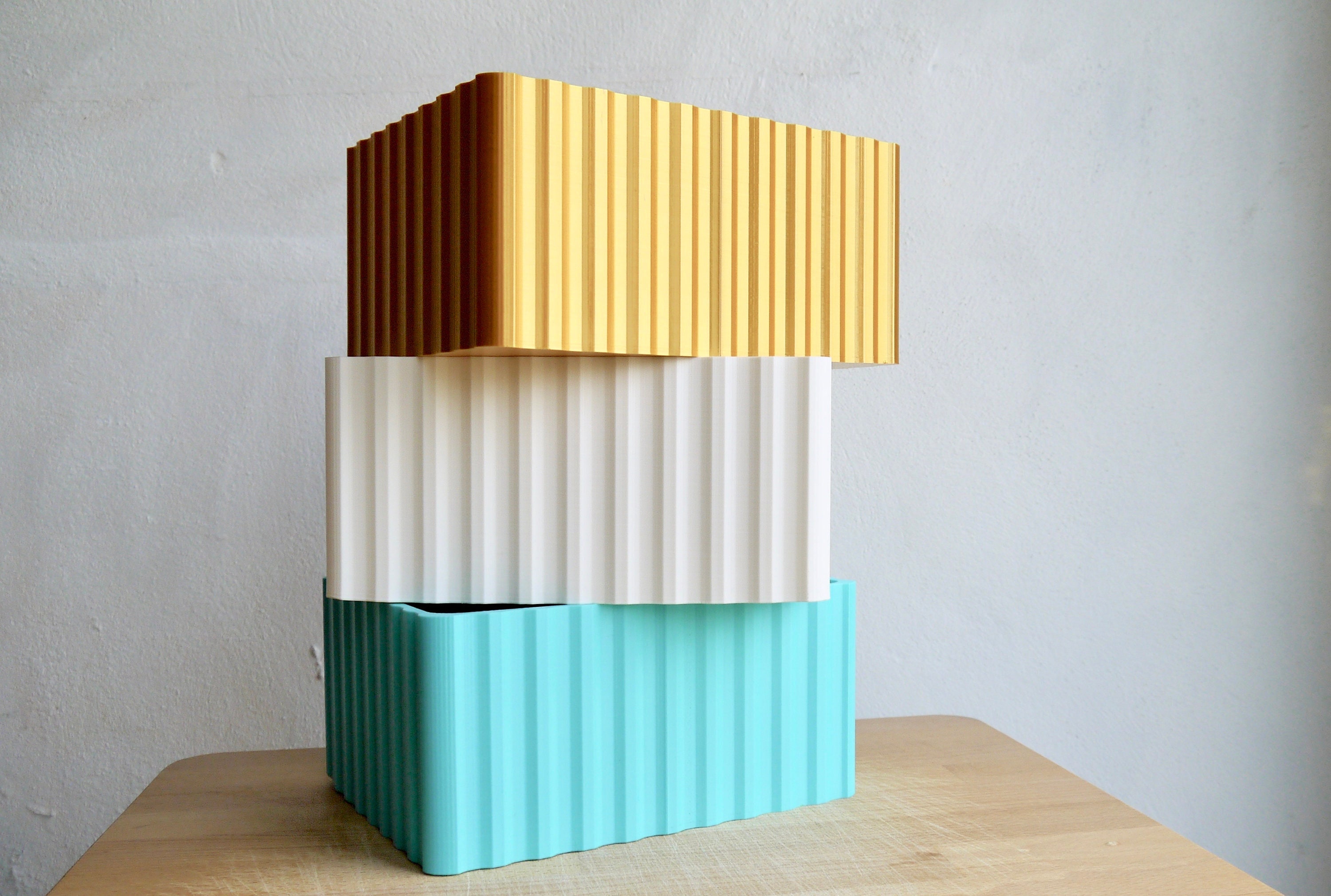 Minimalist Corrugated PLA Storage Box: Desk Organizer, Eco Friendly