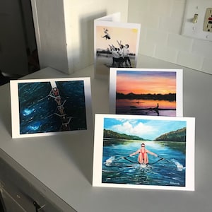 Cartões de felicitações de remo 5x7