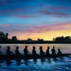 Silhouettes At Sunrise Original Painting
