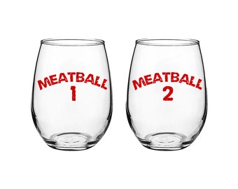 Jersey Shore, Meatball 1&2 - Stemless Wine Glass Set