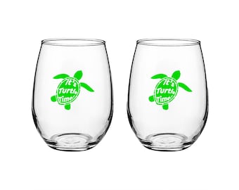 RHONY, Turtle Time - Stemless Wine Glass Set