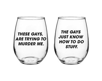White Lotus, Gays - Stemless Wine Glass Set