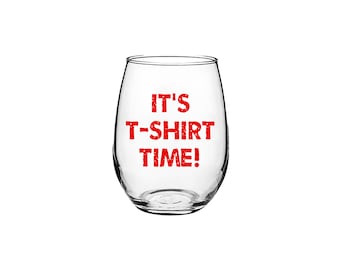 Jersey Shore, T-Shirt Time - Stemless Wine Glass Set