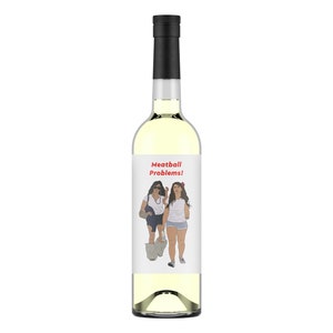 Jersey Shore, problemas com almôndegas - rótulo vinho/champanhe