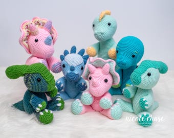 Handmade Dinosaur Collection - Choose Your Dino Plush - T-Rex, Brontosaurus, Triceratops, Stygimoloch, Parasaurolophus