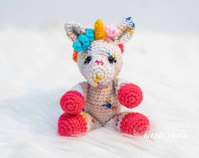 Unicorn Crochet Plush, Small Unicorn Stuffed Animal, Gift for Girls