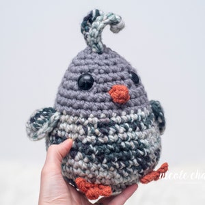 Chunky Chicken Plush, Gray Chicken, Handmade Chicken Stuffed Animal