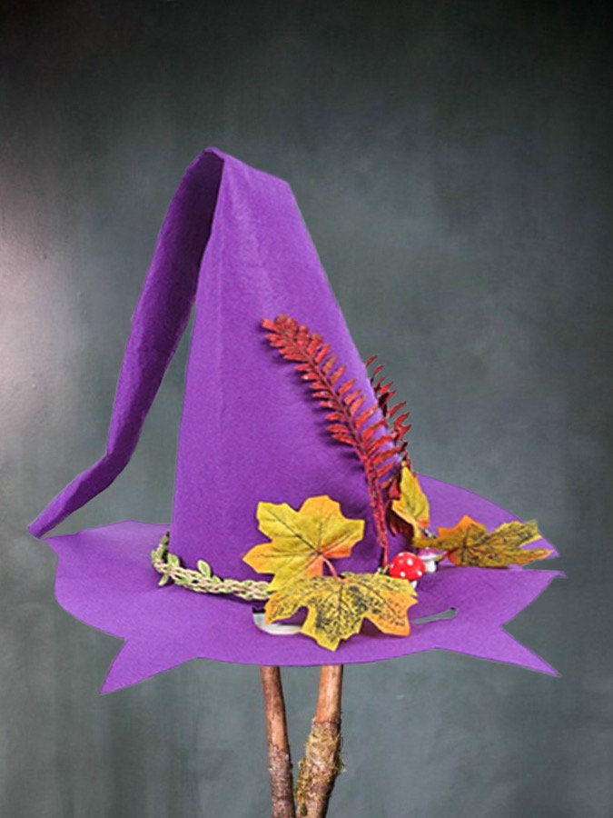 Women Haloween Witch Hat Costume Pointed Wool Felt Halloween Etsy