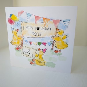 Personalised Children's Birthday Card, Little Chicks Birthday Card,