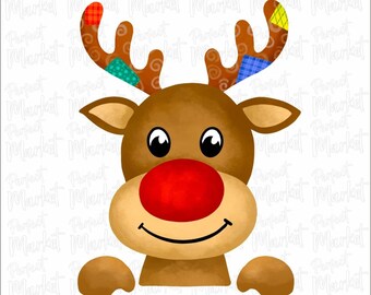 Rentier Sublimation PNG Design, Weihnachten Png, digitale Download Datei, Weihnachten Hirsch Png, Mädchen Hirsch Png, Jungen Hirsch Png, Weihnachts Sublimation