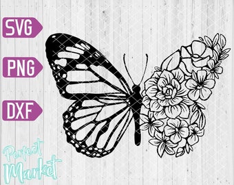 Free Free 220 Cricut Half Butterfly Half Flower Svg SVG PNG EPS DXF File