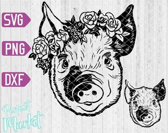 Download Floral Pig Svg Etsy