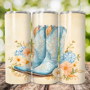 Cowgirl Boots Tumbler Wrap PNG, 20oz Skinny Tumbler Design, Instant Digital Download, Country Western, Sublimation Digital Download