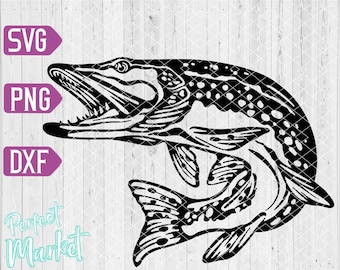 Pike svg,Pike clipart,Pike dxf,Pike shirt,Pike fish svg,Pike fish shirt