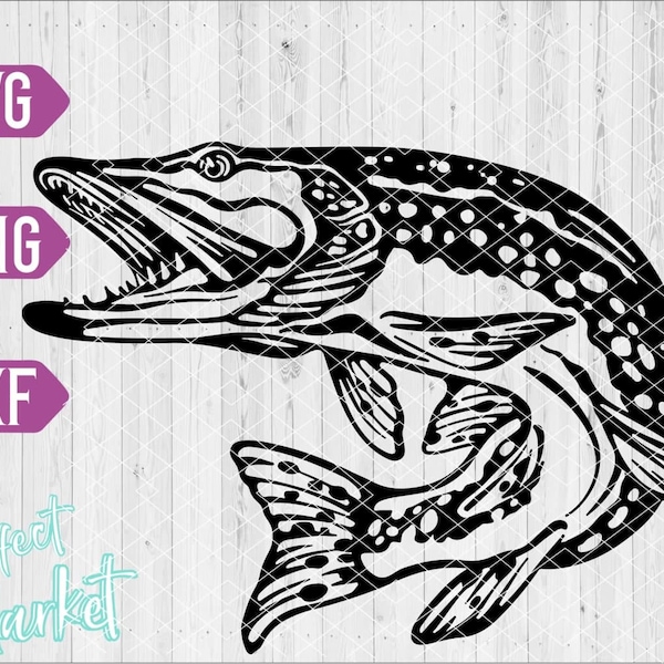 Pike svg,Pike clipart,Pike dxf,Pike shirt,Pike fish svg,Pike fish shirt