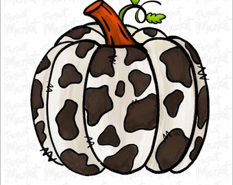 Cowhide Pumpkin Digital Download,Western Sublimation,Desert  Sublimation,Pumpkin Patch Png,Fall Pumpkin Printable
