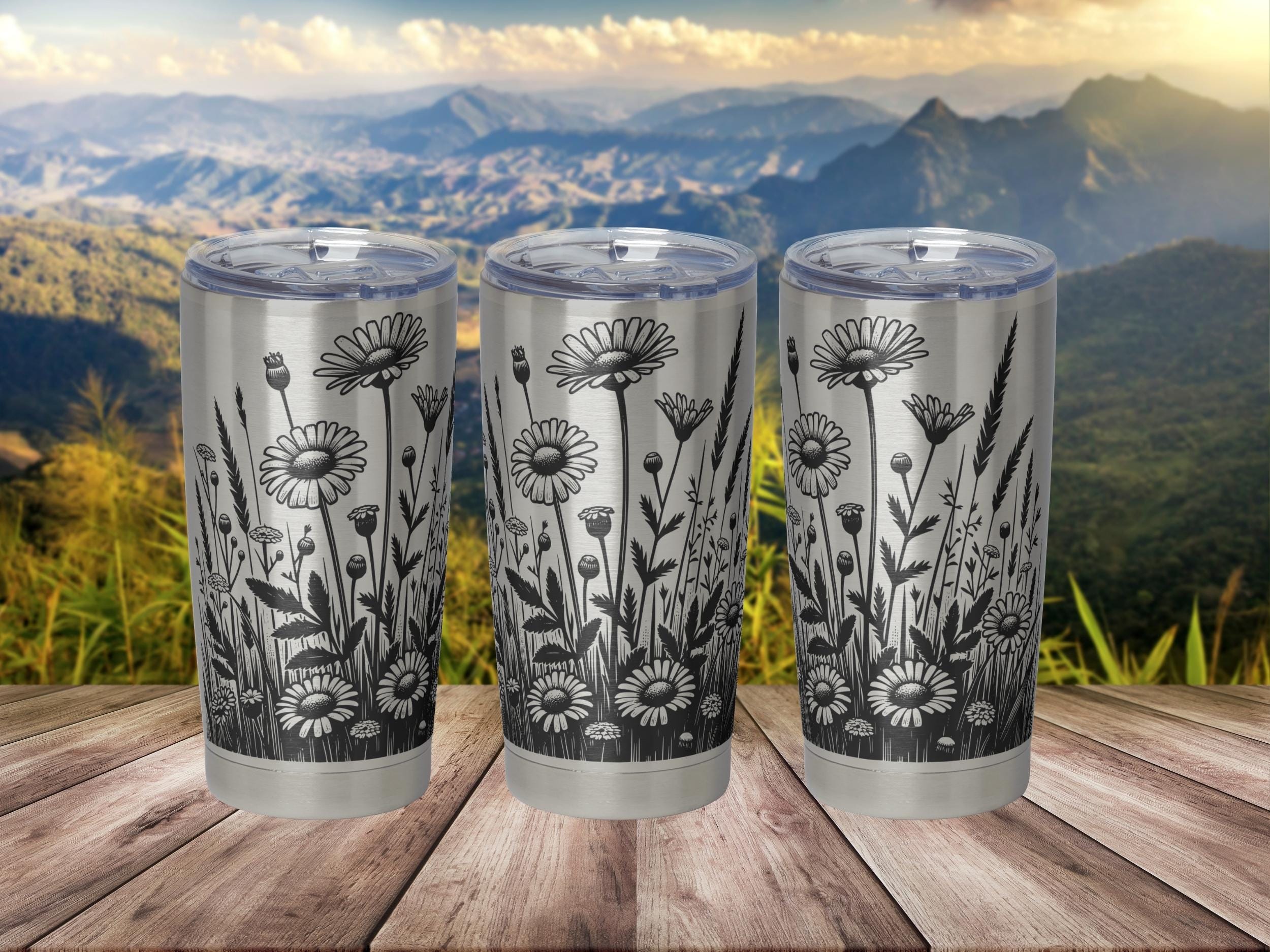 Wildflowers Tumbler Wrap Laser Svg 20 Oz Tumbler Laser File Svg Design ...