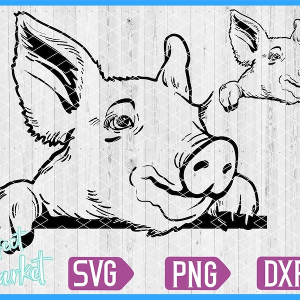 Pig funny face svg,Pigs Svg files for cricut, Pig Svg Files,Pigs Dxf files,Pig Vector,Pig Clipart,Pig Shirt,Pig printable,Farm animal svg,