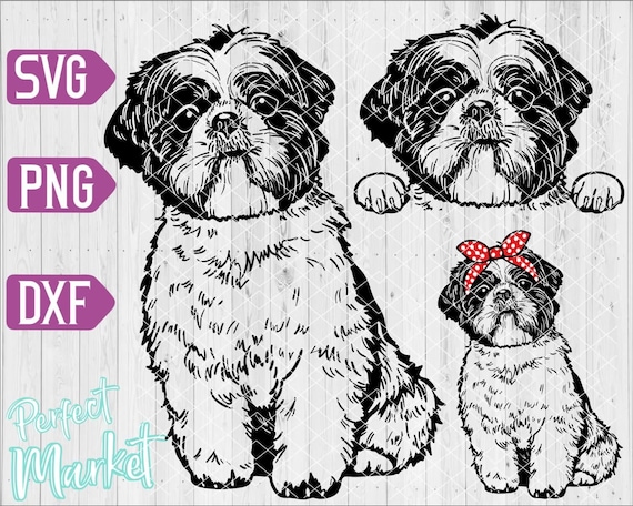 Shih tzu svg shih tzu girl vector png Shih tzu shirt design Dog Vector Shih tzu shirt Shih tzu dxf Dog SVG file for Cricut
