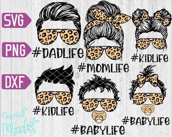 Fam life Svg Bundle || Dad Life svg || Mom Life svg | Messy Bun Hair Svg | Mom Life Kid Life svg | Dad Life Kid Life svg | Mom Svg | Dad Svg