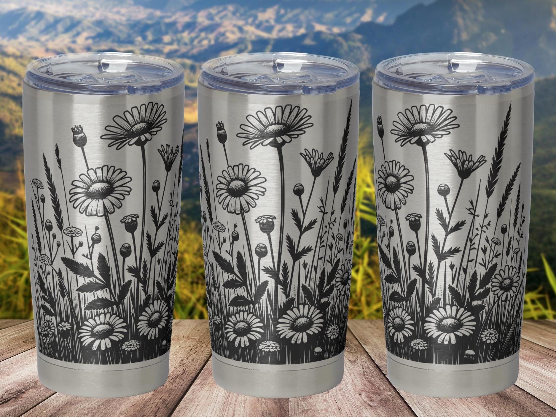 Wildflowers Tumbler Wrap Laser Svg 20 Oz Tumbler Laser File Svg Design ...