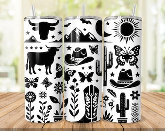 5 Bundle Highland Heifer Western Tumbler Wrap For Laser Rotary Machine full Wrap Design For 40oz Tumbler,Highland Cow Western Laser Engraved