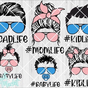 Fam life Svg Bundle || Dad Life svg || Mom Life svg | Messy Bun Hair Svg | Mom Life Kid Life svg | Dad Life Kid Life svg | Mom Svg | Dad Svg