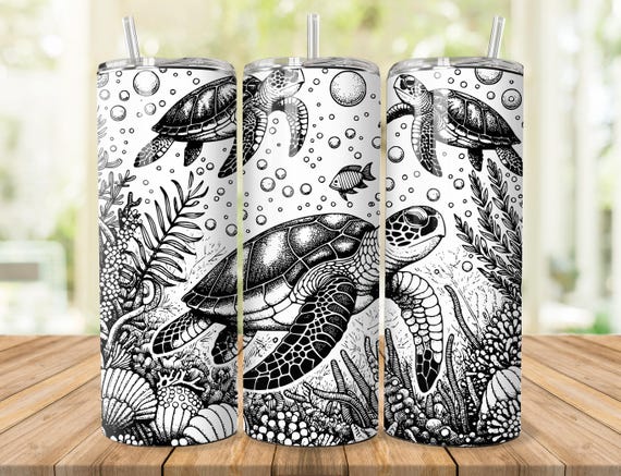8 Bundle Turtle Tumbler Wrap Laser Png, Summer 20 oz Tumbler Design Png, 20oz Baby Turtle Tumbler Wrap