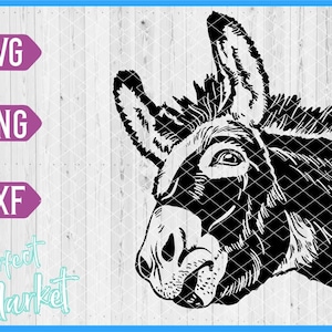 Donkey Svg,Funny Donkey Svg,Donkey png,Donkey laser cut,Donkey shirt svg,Donkey head svg,Donkey dxf,Donkey clipart,Donkey download,