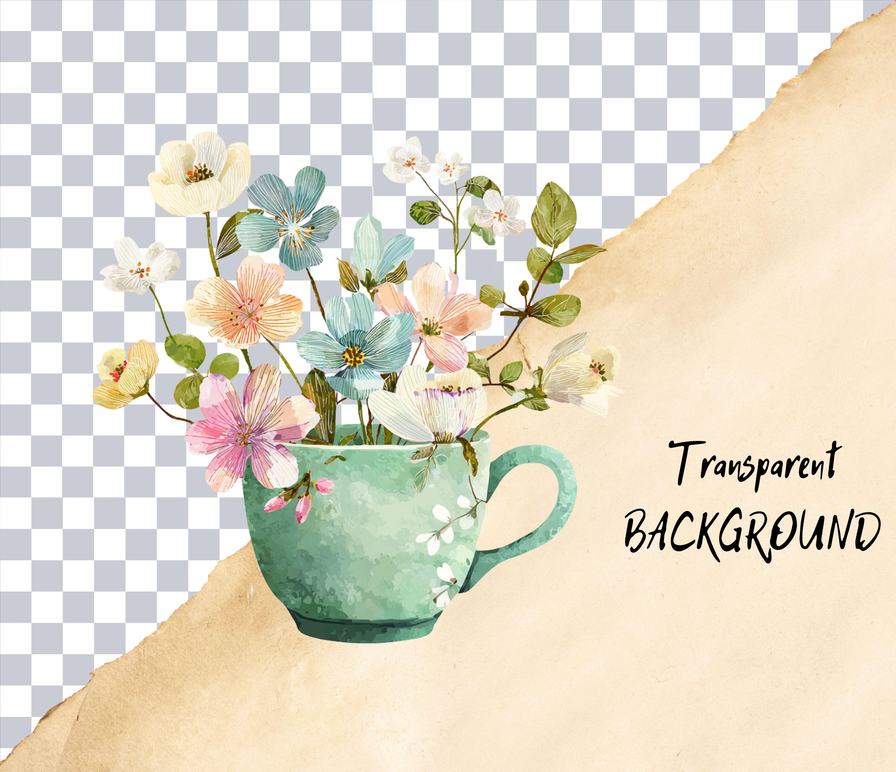 Spring Flowers Clipart, Floral Watercolor Design, Flower Bouquet PNG ...