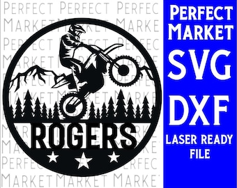 Motocross rider svg,Dirt Bike SVG ,Round Sign Svg,Personalized Decor Laser Ready Digital File,Glowforge Cut File,Cnc Svg Files,