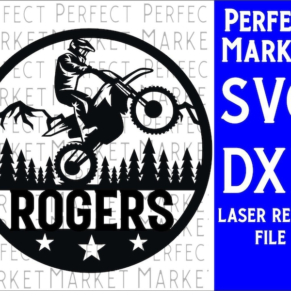 Motocross rider svg,Dirt Bike SVG ,Round Sign Svg,Personalized Decor Laser Ready Digital File,Glowforge Cut File,Cnc Svg Files,