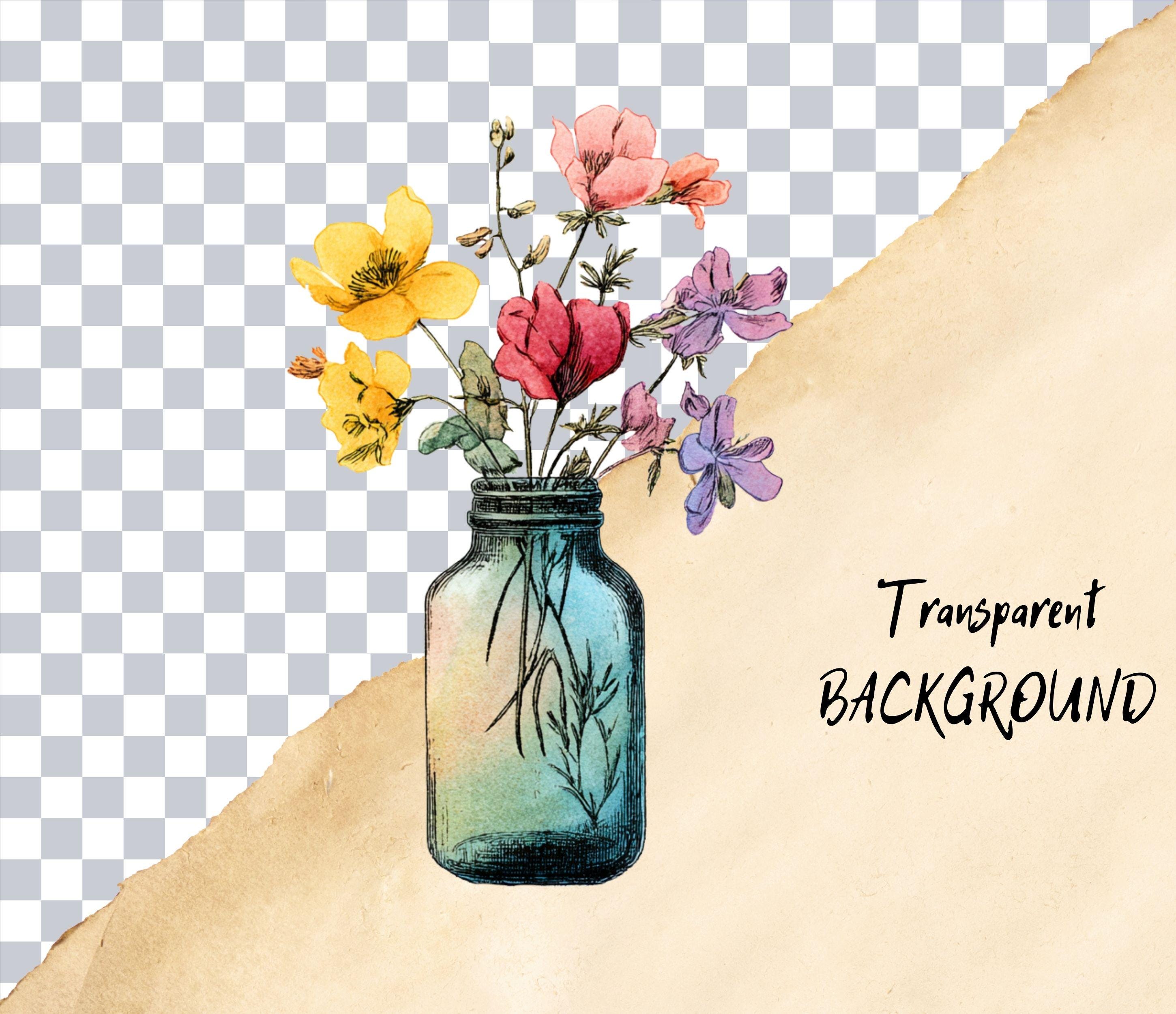 Spring Flowers Clipart, Floral Watercolor Design, Flower Bouquet PNG ...