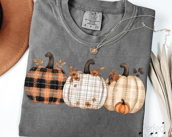 2 Bundle Preppy Floral Pumpkin PNG, Harvest Shirt PNG, Fall Png, Stitched Pumpkin Sublimation, Quilted Pumpkin Sublimation T-Shirts Design