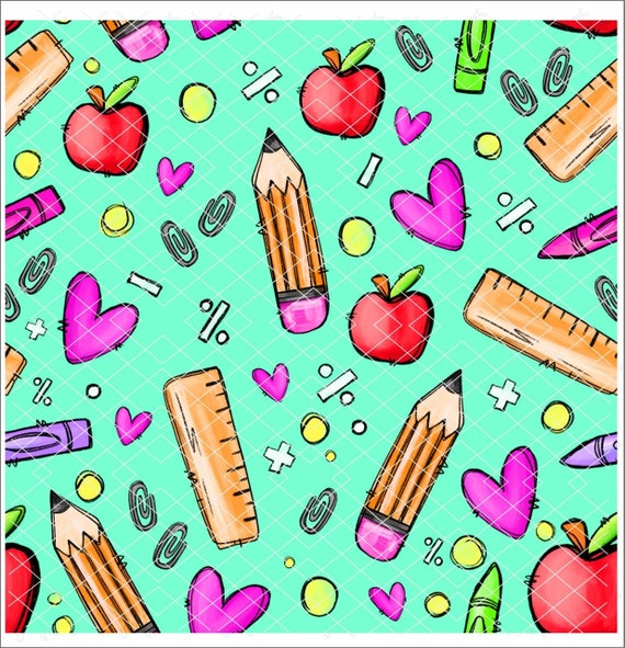 Teacher Seamless File Pattern Pngeducator Pngschool Pngback Etsy