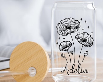 11 Bündel Geburtsmonat Blume SVG, 16 Unze Libbey Vollverpackung, Blumenglasdose Png, Geburtsblumenschale, Wildblumenglasdose, Wildblumenkaffeetasse