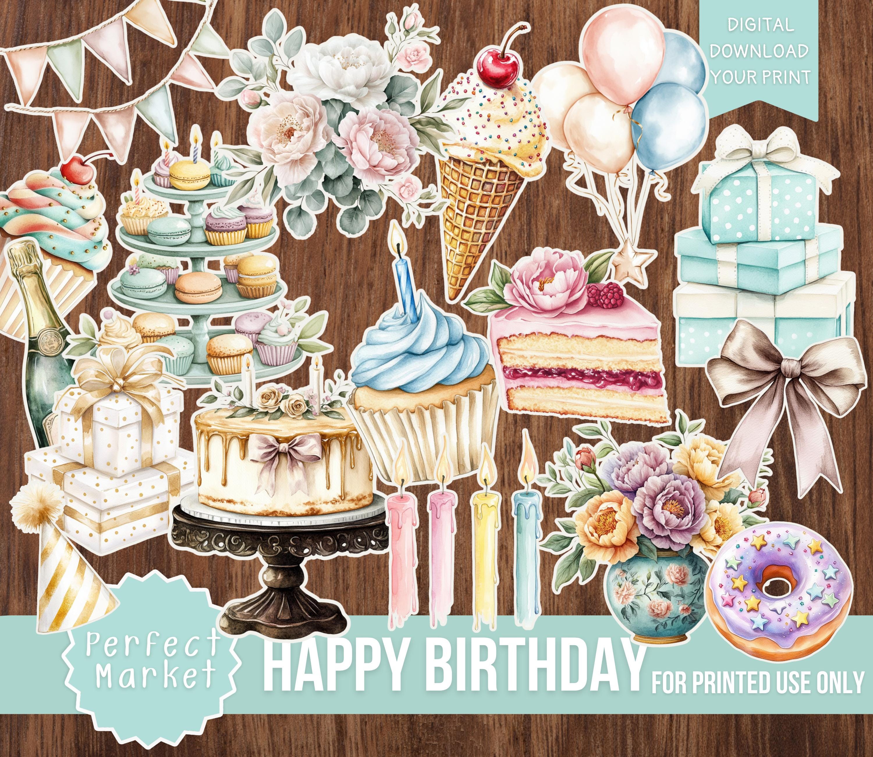 Set 12 Biglietti Di Compleanno Con Buste E Adesivi, Vari Disegni, Per Donne, Uomini E Bambini, Carta Di Alta Qualità