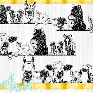Farm animals clipart,Farm life dxf,Pig svg,duck svg,Farm animals svg,Farm animals vector,Donkey svg,Farm animals dxf
