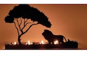 Five Lion King Metal Candle Holder
