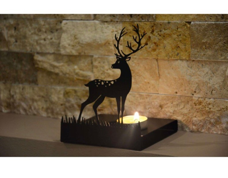 Single Deer Metal Candle Holder Etsy UK