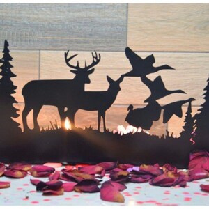 Decorative Deer and Peacock Metal Candle Holder